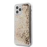Guess iPhone 12 Pro Max Cover Liquid Glitter Charms Guld