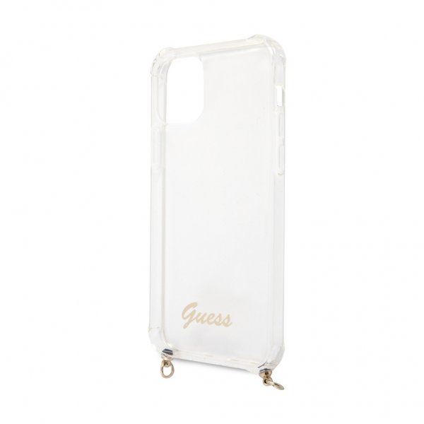 Guess iPhone 12 Pro Max Cover Chain & Script Guld Klar