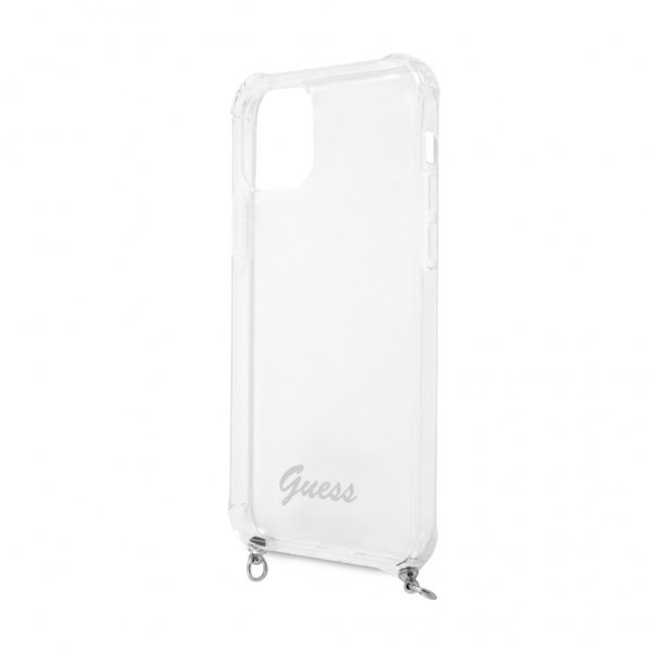 Guess iPhone 12 Pro Max Cover Chain & Script Silver Klar