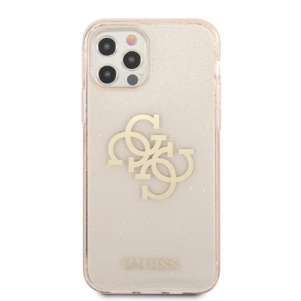 Guess iPhone 12 Pro Max Cover Full Glitter Guld