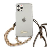 Guess iPhone 12/iPhone 12 Pro Cover Chain & Script Guld Klar