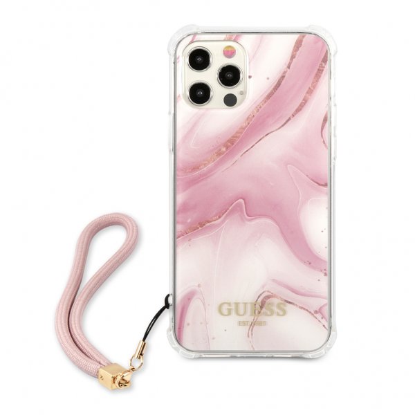 Guess iPhone 12/iPhone 12 Pro Cover Marble Rosa