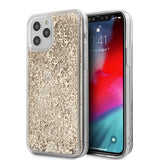 Guess iPhone 12/iPhone 12 Pro Cover Liquid Glitter Guld