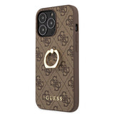 Guess iPhone 13 Pro Cover Ring Stand Brun