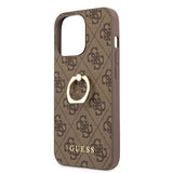 Guess iPhone 13 Pro Cover Ring Stand Brun