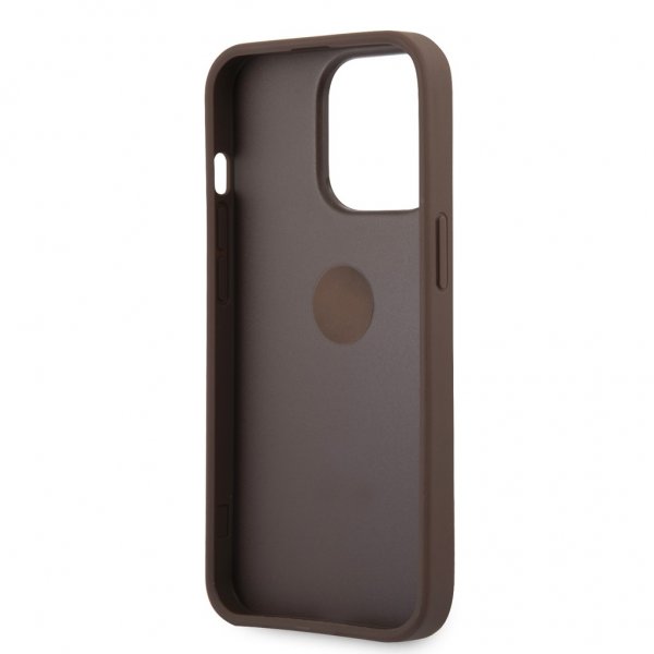 Guess iPhone 13 Pro Cover Ring Stand Brun