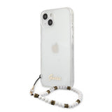 Guess iPhone 13 Cover Pearl Handle Script Logo Hvid
