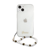 Guess iPhone 13 Cover Pearl Handle Script Logo Hvid
