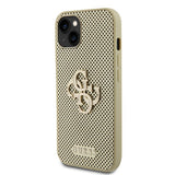 Guess iPhone 13 Cover Perforated Glitter Guld