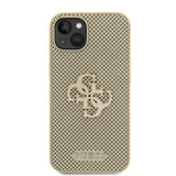 Guess iPhone 13 Cover Perforated Glitter Guld