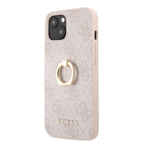 Guess iPhone 13 Mini Cover Ring Stand Rosa
