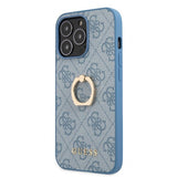 Guess iPhone 13 Pro Max Cover Ring Stand Blå