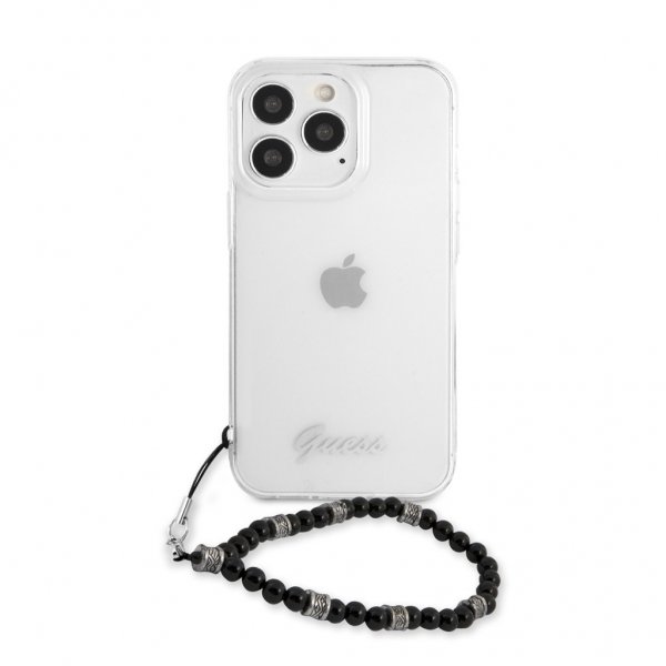Guess iPhone 13 Pro Max Cover Pearl Handle Script Logo Sort