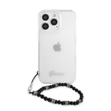 Guess iPhone 13 Pro Max Cover Pearl Handle Script Logo Sort