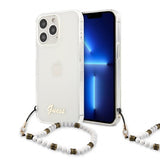 Guess iPhone 13 Pro Max Cover Pearl Handle Script Logo Hvid