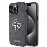Guess iPhone 15 Pro Max Cover 4G Logo Grå