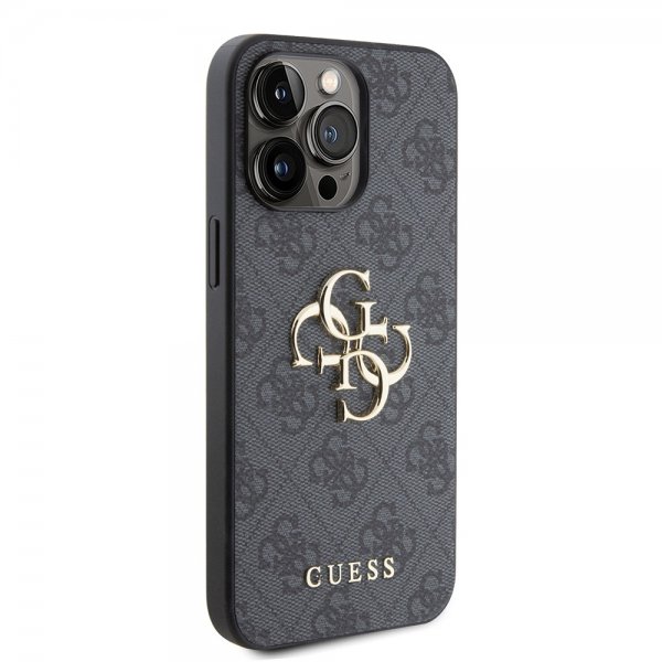 Guess iPhone 15 Pro Max Cover 4G Logo Grå