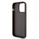 Guess iPhone 15 Pro Max Cover 4G Metal Triangle Strass Brun