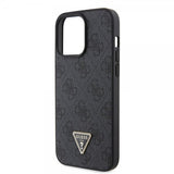Guess iPhone 15 Pro Max Cover Metal Logo Rhinstens Crossbody Strap Sort
