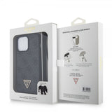 Guess iPhone 15 Pro Max Cover Metal Logo Rhinstens Crossbody Strap Sort