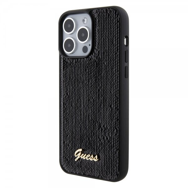 Guess iPhone 15 Pro Max Cover Paillet Sort