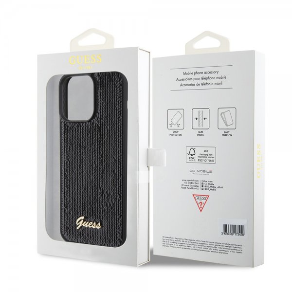 Guess iPhone 15 Pro Max Cover Paillet Sort