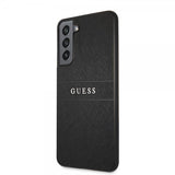 Guess Samsung Galaxy S21 FE Cover Saffiano Metal Logo Sort