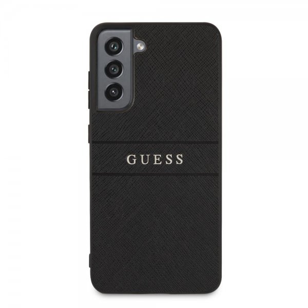 Guess Samsung Galaxy S21 FE Cover Saffiano Metal Logo Sort