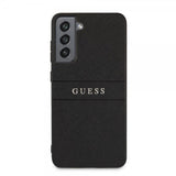 Guess Samsung Galaxy S21 FE Cover Saffiano Metal Logo Sort