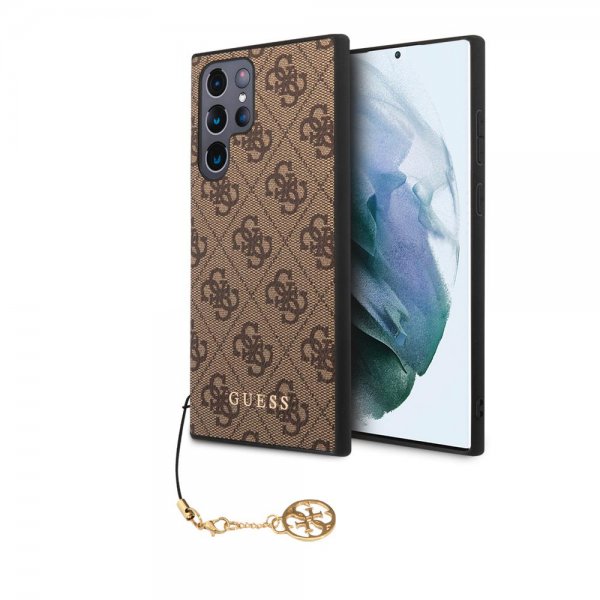 Guess Samsung Galaxy S22 Ultra Skal 4G Charms Brun