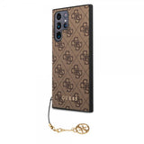 Guess Samsung Galaxy S22 Ultra Skal 4G Charms Brun