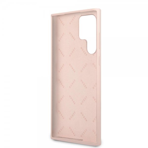 Guess Samsung Galaxy S22 Ultra Cover Script Metal Logo Pale Pink