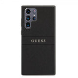 Guess Samsung Galaxy S22 Ultra Cover Saffiano Metal Logo Sort
