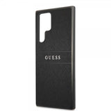 Guess Samsung Galaxy S22 Ultra Cover Saffiano Metal Logo Sort