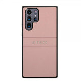 Guess Samsung Galaxy S22 Ultra Cover Saffiano Metal Logo Rosa