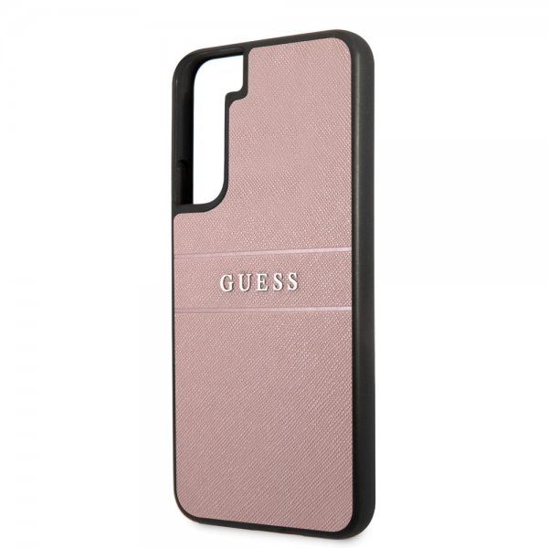 Guess Samsung Galaxy S22 Plus Cover Saffiano Metal Logo Rosa