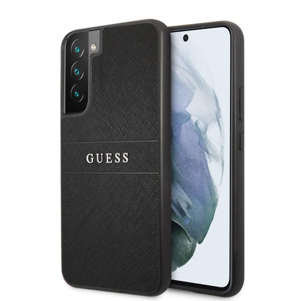 Guess Samsung Galaxy S22 Cover Saffiano Metal Logo Sort
