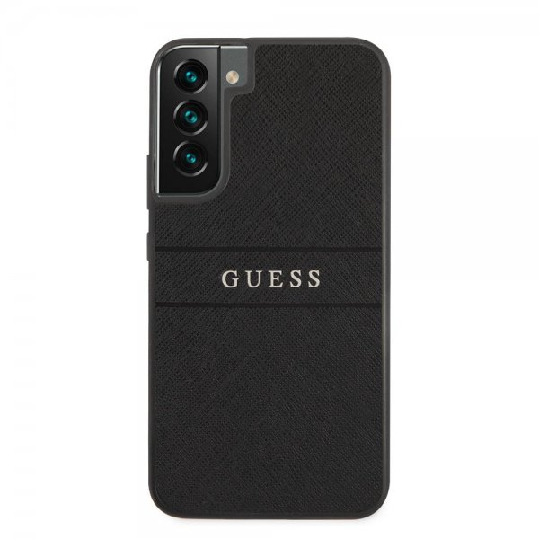 Guess Samsung Galaxy S22 Cover Saffiano Metal Logo Sort