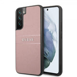 Guess Samsung Galaxy S22 Cover Saffiano Metal Logo Rosa