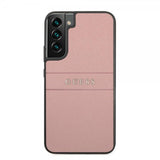 Guess Samsung Galaxy S22 Cover Saffiano Metal Logo Rosa