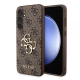 Guess Samsung Galaxy S23 FE Cover 4G Metal Logo Brun