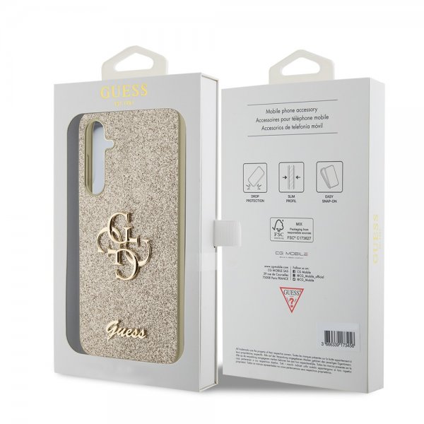 Guess Samsung Galaxy S23 FE Cover Fixed Glitter Guld