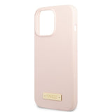 Guess iPhone 13 Pro Cover Silikone Metalplade MagSafe Rosa