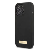 Guess iPhone 13 Pro Max Cover Silikone Metalplade MagSafe Sort