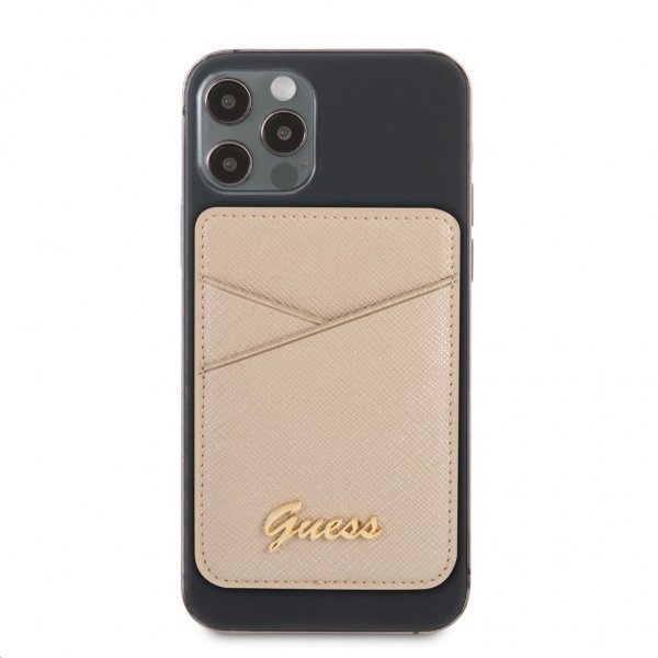 Guess Magnetisk Kortholder Metal Logo MagSafe Guld
