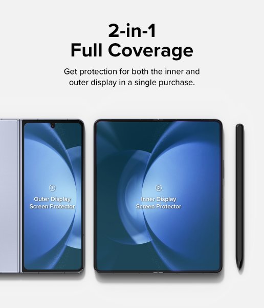 Ringke Samsung Galaxy Z Fold 5 Skærmbeskyttelse Dual Easy Film