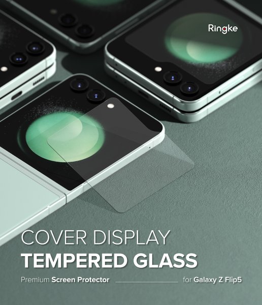Ringke Samsung Galaxy Z Flip 5 Skærmbeskyttelse Cover Display Protector Glass 2-pak