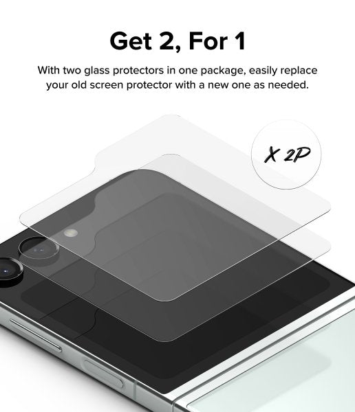 Ringke Samsung Galaxy Z Flip 5 Skærmbeskyttelse Cover Display Protector Glass 2-pak