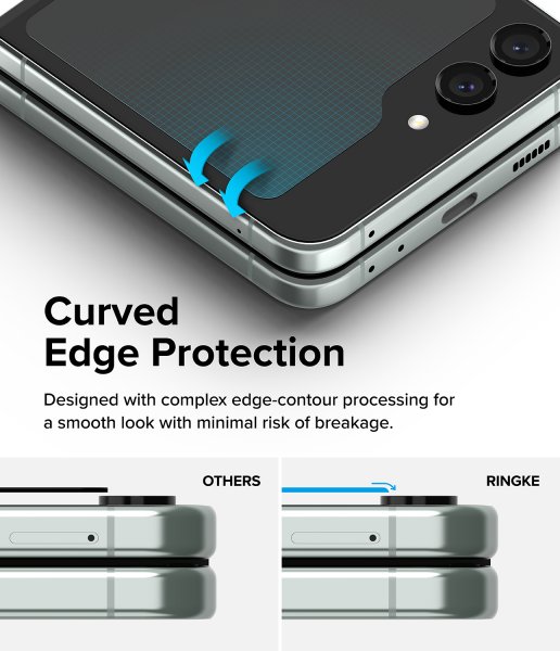 Ringke Samsung Galaxy Z Flip 5 Skærmbeskyttelse Cover Display Protector Glass 2-pak