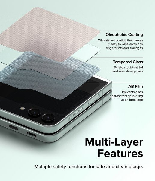 Ringke Samsung Galaxy Z Flip 5 Skærmbeskyttelse Cover Display Protector Glass 2-pak